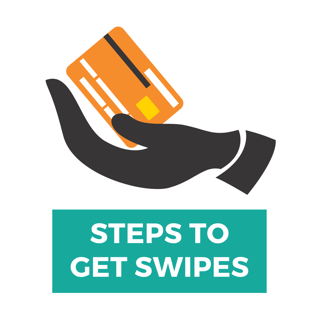 Steps to get swipes and hand holding swipe-card