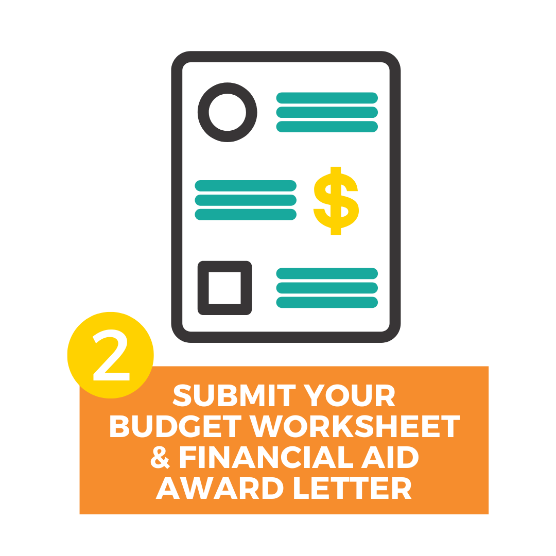 2. Submit your budget worksheet & financial aid award letter