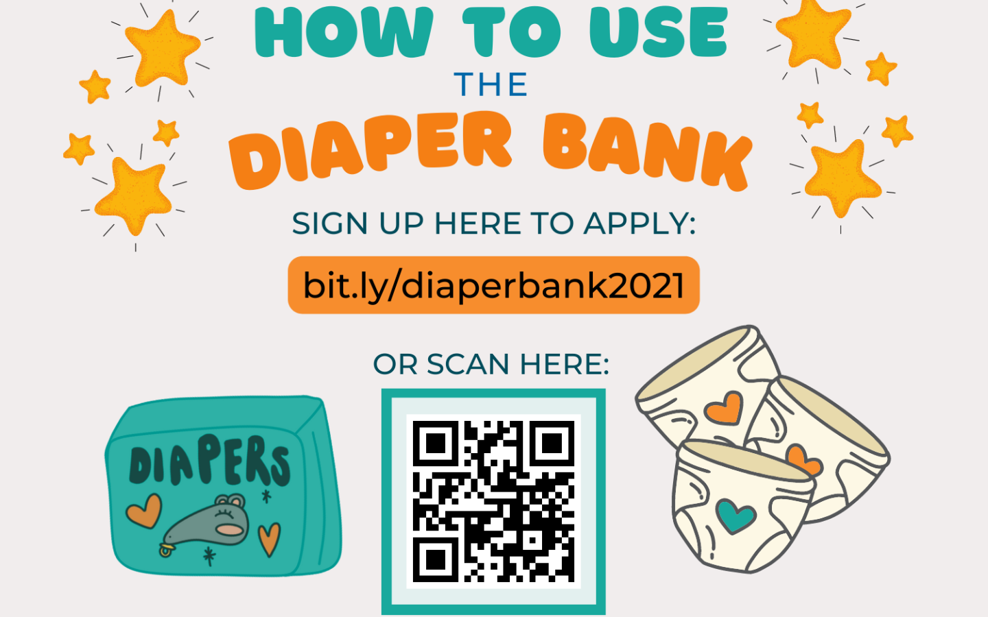 How to use the diaper bank with sign-up link